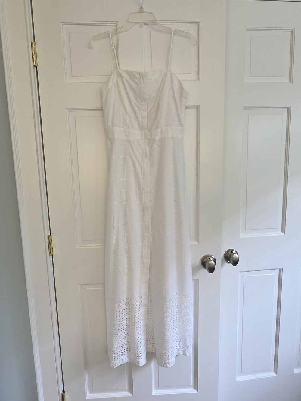 NWT DRESS TO Button Down Cotton White Eyelet Summer Maxi Dress